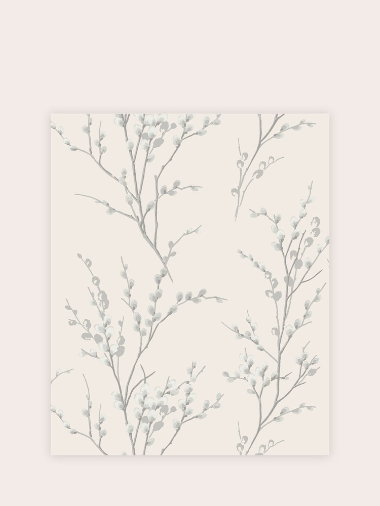 Laura Ashley Steel Pussy Willow A4 Wallpaper Sample - Image 2 of 2
