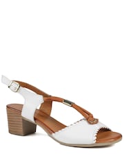 Pavers White Bellissimo Leather Block Heel Sandals - Image 3 of 6