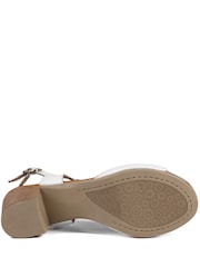 Pavers White Bellissimo Leather Block Heel Sandals - Image 6 of 6