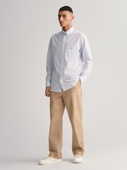 GANT Light Blue Poplin Gingham 100% Cotton Shirt - Image 3 of 5