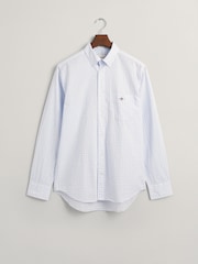 GANT Light Blue Poplin Gingham 100% Cotton Shirt - Image 5 of 5
