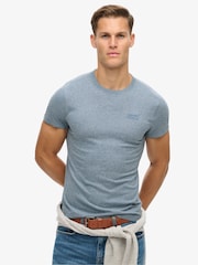 Superdry Blue Essential Logo Embroidery T-Shirt - Image 1 of 6
