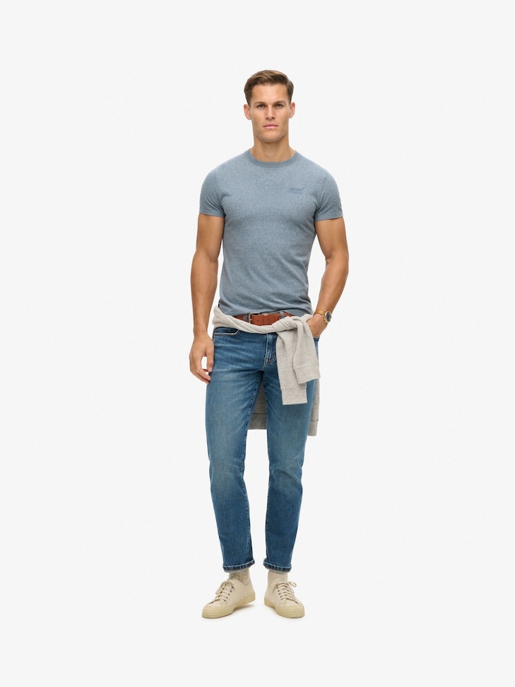 Superdry Blue Essential Logo Embroidery T-Shirt - Image 2 of 6