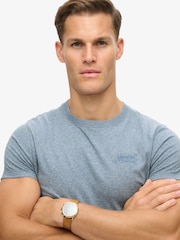 Superdry Blue Essential Logo Embroidery T-Shirt - Image 3 of 6