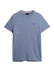 Superdry Blue Essential Logo Embroidery T-Shirt - Image 4 of 6