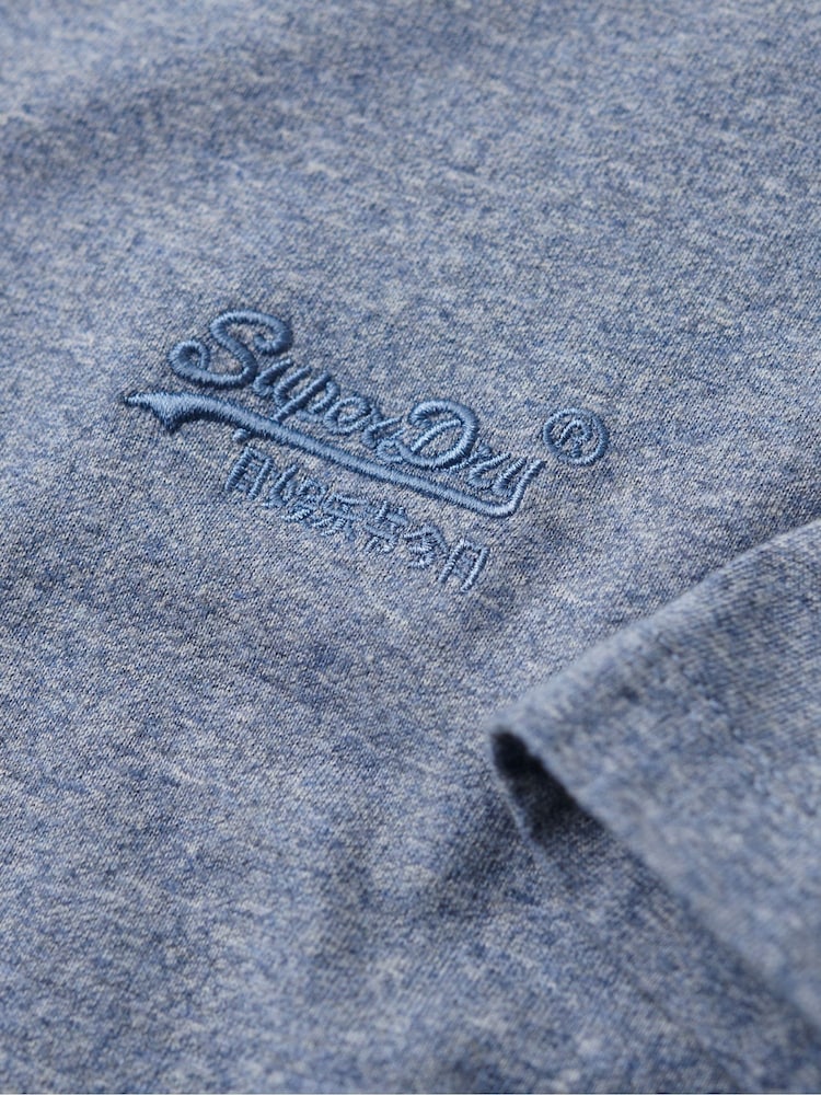 Superdry Blue Essential Logo Embroidery T-Shirt - Image 6 of 6