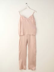 Truly Pink Blush Silk Cami And Trousers Set - Image 4 of 4