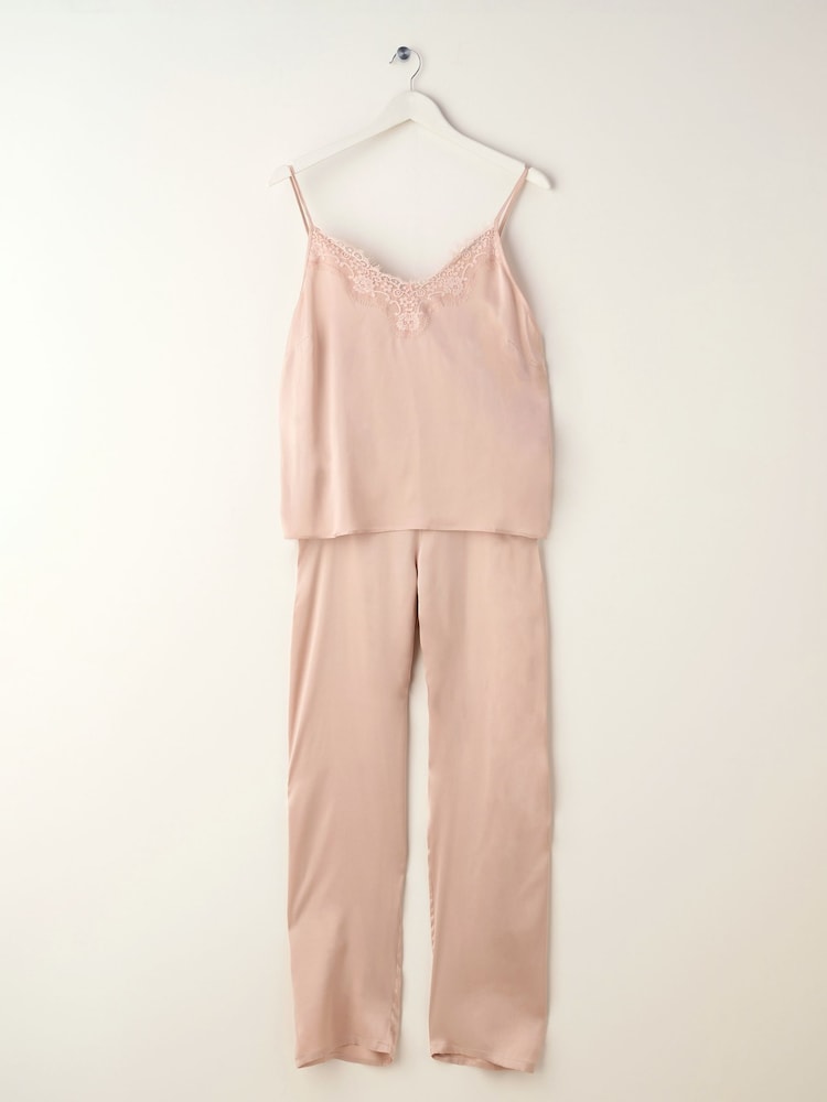 Truly Pink Blush Silk Cami And Trousers Set - Image 4 of 4