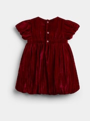 JoJo Maman Bébé Bright Red Velvet Christmas Dress - Image 2 of 4