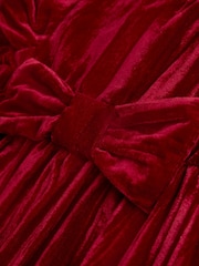 JoJo Maman Bébé Bright Red Velvet Christmas Dress - Image 3 of 4