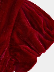 JoJo Maman Bébé Bright Red Velvet Christmas Dress - Image 4 of 4