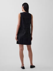 Gap Black Linen-Blend Embroidered Mini Shift Dress - Image 2 of 4