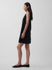 Gap Black Linen-Blend Embroidered Mini Shift Dress - Image 3 of 4