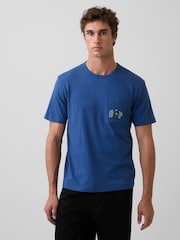 Gap Blue Relaxed Branan Bear Logo Short Sleeve T-Shirt - Image 1 of 4