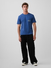 Gap Blue Relaxed Branan Bear Logo Short Sleeve T-Shirt - Image 3 of 4