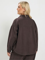 Yours Curve Brown Denim Shirt - Image 4 of 7