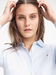 Tommy Hilfiger Blue Heritage Jenna 100% Cotton Regular Shirt - Image 3 of 5