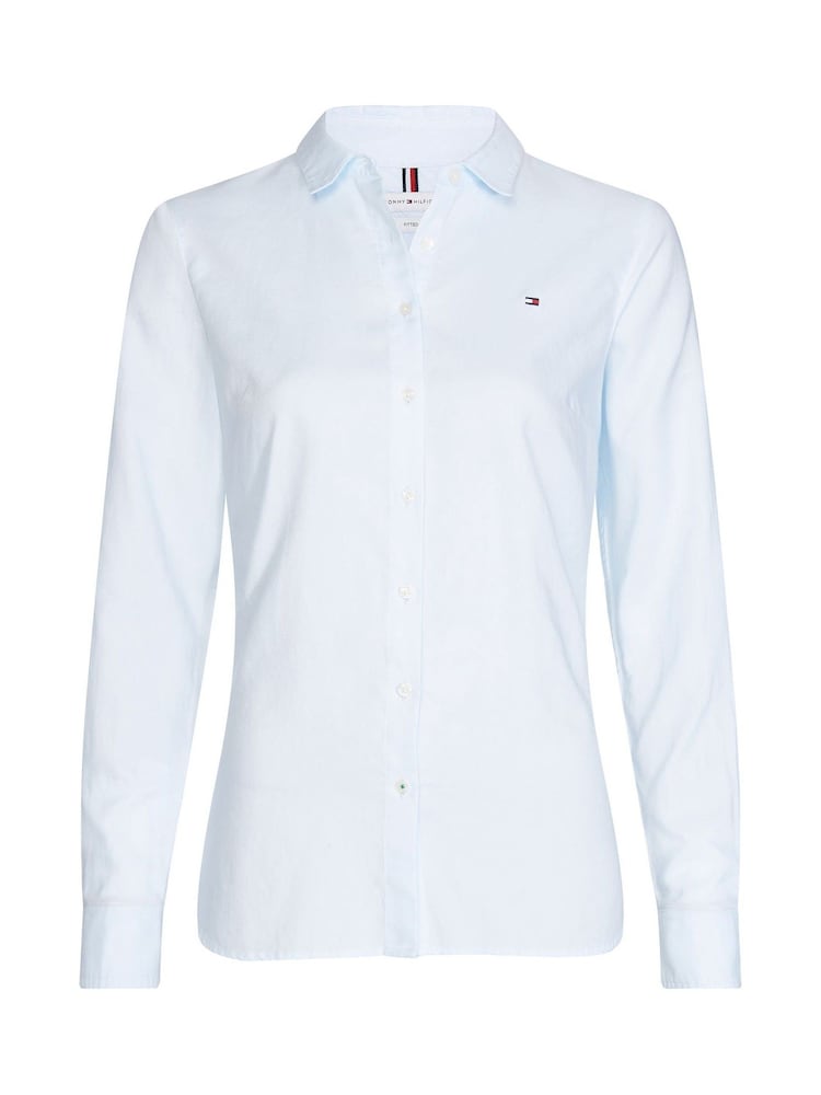Tommy Hilfiger Blue Heritage Jenna 100% Cotton Regular Shirt - Image 6 of 6