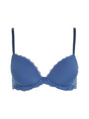 Calvin Klein Blue Seductive Comfort Lace Trim Bra - Image 4 of 6