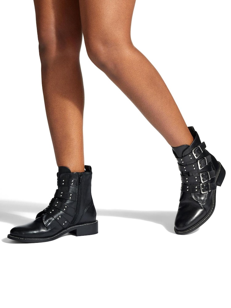 Carvela Black Strap Boots - Image 1 of 5 Carvela Black Strap Boots - Image 1 of 5