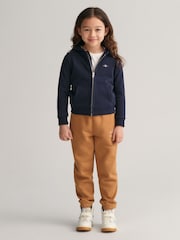 GANT Blue Shield Logo Full Zip 100% Cotton Hoodie - Image 3 of 9
