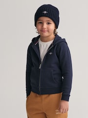 GANT Blue Shield Logo Full Zip 100% Cotton Hoodie - Image 5 of 9