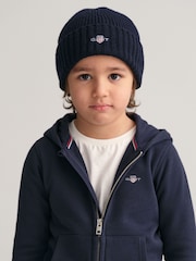 GANT Blue Shield Logo Full Zip 100% Cotton Hoodie - Image 7 of 9