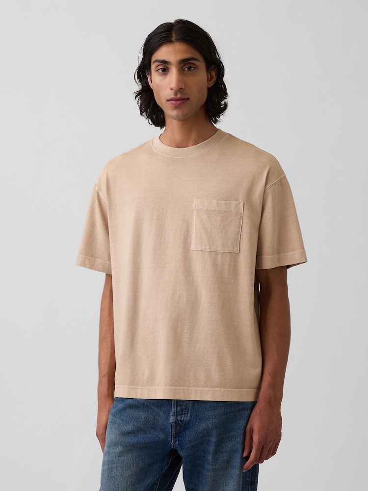 Maro-arămiu Maro - Tricou cu mânecă scurtă Gap Oversized Boxy Pocket - Imaginea 1 din 4