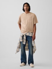 Maro-arămiu Maro - Tricou cu mânecă scurtă Gap Oversized Boxy Pocket - Imaginea 3 din 4