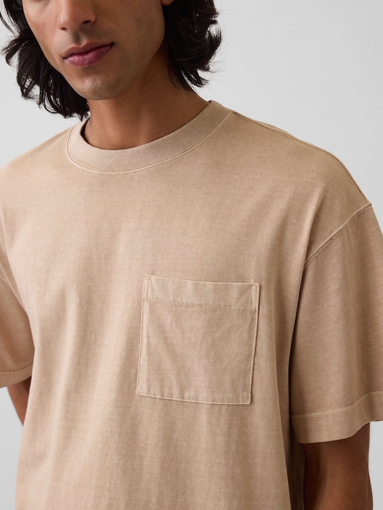 Maro-arămiu Maro - Tricou cu mânecă scurtă Gap Oversized Boxy Pocket - Imaginea 4 din 4