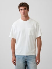 Cream - Tricou cu mânecă scurtă Gap Oversized Boxy Pocket - Imaginea 1 din 4
