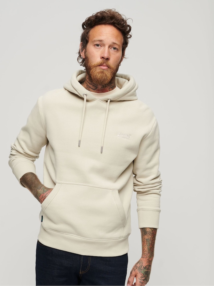 Superdry White Essential Logo Hoodie - Image 1 of 6 Superdry White Essential Logo Hoodie - Image 1 of 6