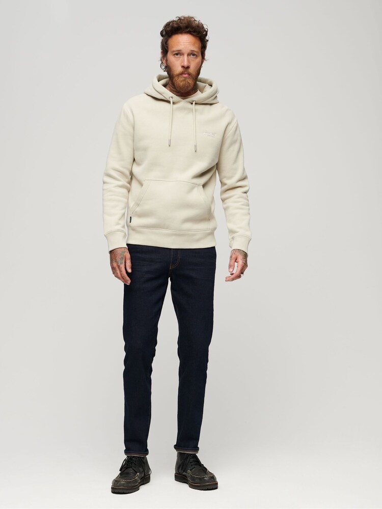 Superdry White Essential Logo Hoodie - Image 2 of 6 Superdry White Essential Logo Hoodie - Image 2 of 6