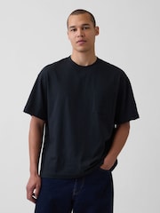 Negru - Tricou cu mânecă scurtă Gap Oversized Boxy Pocket - Imaginea 1 din 4