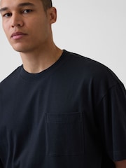 Negru - Tricou cu mânecă scurtă Gap Oversized Boxy Pocket - Imaginea 4 din 4