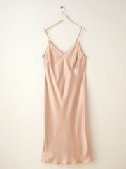 Truly Pink Blush Silk Slip Dress - Image 4 of 4