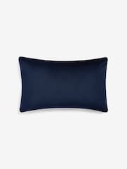 Navy Blue Zig Zag Cut Velvet 40 x 59cm Cushion - Image 5 of 5