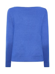 M&Co Blue Petite Boat Neck Long Sleeve Jumper - Image 6 of 6