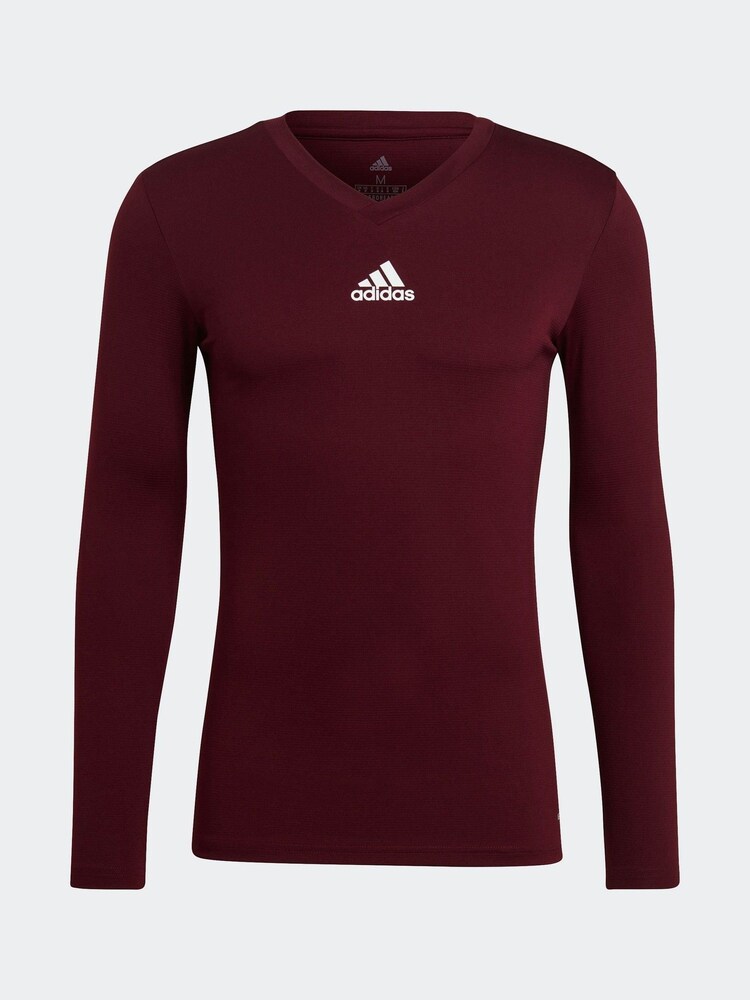 adidas Burgundy Teamwear Base Layer Long Sleeve Top - Image 3 of 3