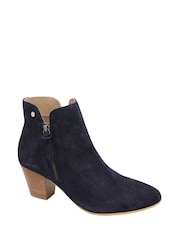 Ravel Blue Suede Leather Block Heel Ankle Boots - Image 1 of 4