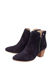 Ravel Blue Suede Leather Block Heel Ankle Boots - Image 2 of 4