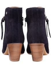 Ravel Blue Suede Leather Block Heel Ankle Boots - Image 3 of 4