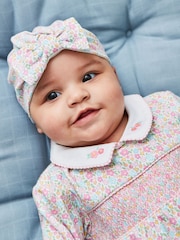 JoJo Maman Bébé Pink Ditsy Baby Turban - Image 1 of 2