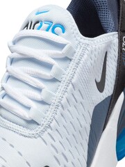 Nike White/Blue/Black Youth Air Max 270 Trainers - Image 11 of 11