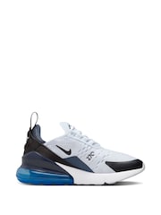 Nike White/Blue/Black Youth Air Max 270 Trainers - Image 3 of 11