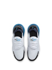 Nike White/Blue/Black Youth Air Max 270 Trainers - Image 7 of 11