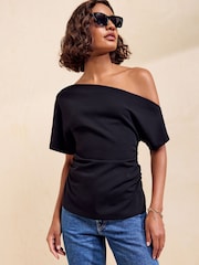 Friends Like These Black Off Shoulder T-Shirt - Image 4 of 5