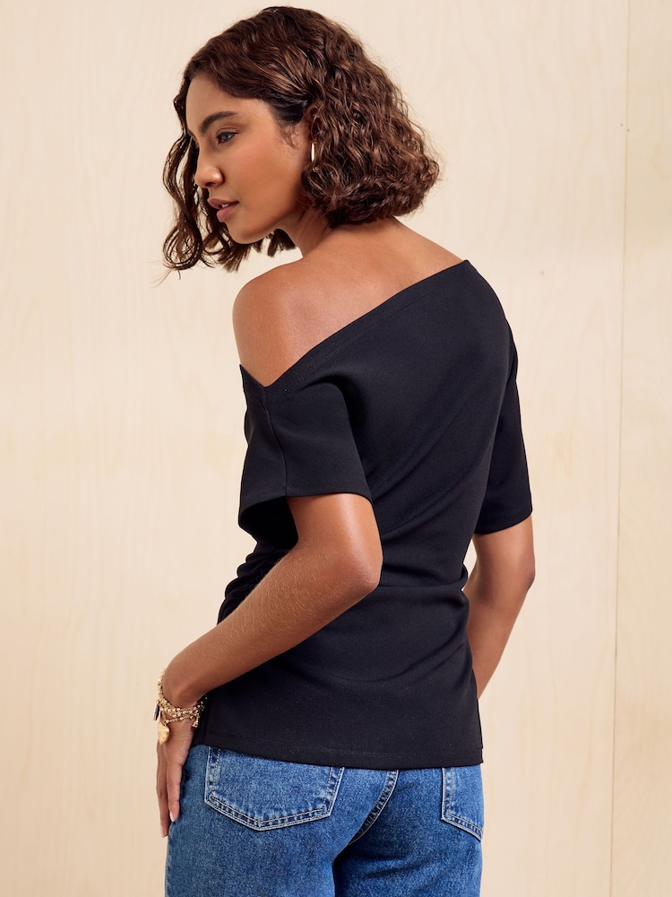 Friends Like These Black Off Shoulder T-Shirt - Image 5 of 5 Friends Like These Black Off Shoulder T-Shirt - Image 5 of 5