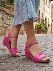 Pavers Pink Adjustable Buckle Wedges - Image 1 of 6