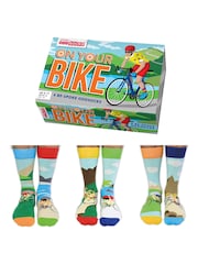 United Odd Socks Blue On Your Bike Cycling Socks - Image 1 of 5
